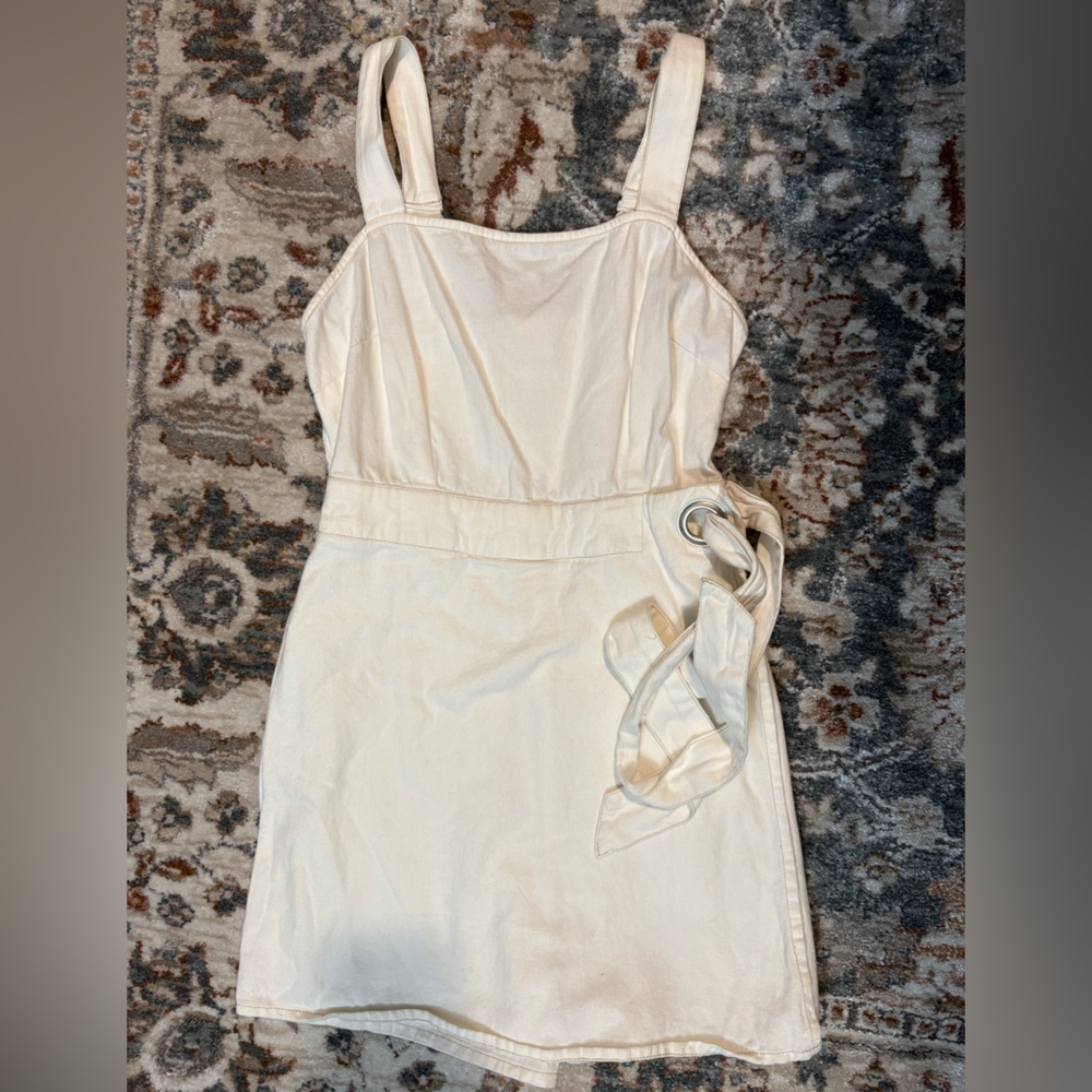 White romper/mini dress with side tie detail